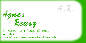 agnes reusz business card